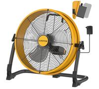 ILIKEPOW Ventilatore da Pavimento 12'' per Batteria Dewalt 20V, Adattatore e USB Type-C, Silenzioso, Velocità Variabile, Ventilatore da Terra Industriale, Orientabile 360°per Cantiere, Casa, Campeggio