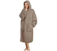 ililmmoe Coperta con cappuccio in peluche per donne e uomini, super calda e accogliente, grande coperta indossabile con cappuccio, abbigliamento per la casa, cappotti in peluche spessi e larghi