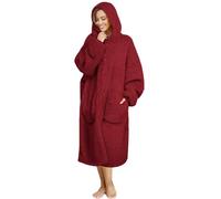 ililmmoe Coperta con cappuccio in peluche per uomo e donna, super calda e confortevole, grande coperta da indossare per la casa, cappotti di peluche spessi e larghi, Taglia unica