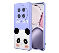 ILING Cover per HONOR Magic 7 Lite 5G, Elegante Floreale Vite o Simpatico Panda Custodia Morbido Liquido Silicone TPU Bumper Antiurto Ultrasottile Matte Donna Case (Porpora A02)