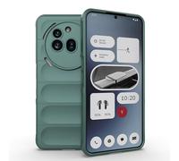 ILING Cover per Nothing Phone (3a) Pro, Design a Onde e Airbag Antiurto Morbido Liquido Silicone TPU Bumper Custodia, Ultrasottile Matte Skin Feel Case Cover (Verde)
