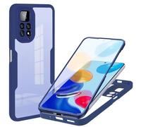 ILING Trasparente Cover per Xiaomi Redmi Note 11 / Redmi Note 11S 4G, 360°Complète Protection Antiurto Custodia con Protezione Schermo Integrata, Ultra Sottile Hard PC Silicone TPU Bumper Caso (Blu)