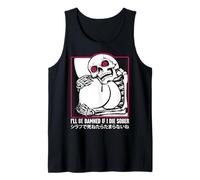I'll Be Damned If I Die Sober Funny Skeleton Giapponese Canotta