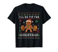 I'll Be Fit for Christmas Gingerbread Gym Brutto Natale Maglietta