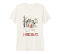 I'll Be Home for Christmas Winter Cabin Holiday Maglietta Premium