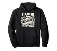 I'll Be in My Office Carpentry Meme Cat Woodworker Felpa con Cappuccio