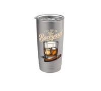 I'll Be in The Backyard Dad Joke Bourbon & Cigar Lover Divertente Bicchiere termico in acciaio inox doppia parete