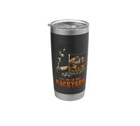 I'll Be In The Backyard Funny Cigar Bourbon Whiskey Lover Bicchiere termico in acciaio inox doppia parete