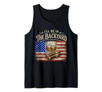 I'll Be in The Backyard Sigaro e Bourbon Vintage USA Flag Canotta