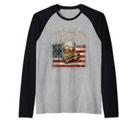 I'll Be in The Backyard Sigaro e Bourbon Vintage USA Flag Maglia con Maniche Raglan
