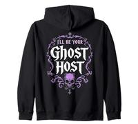 I'll Be Your Ghost Host Dark Haunted Skull Halloween Costume Felpa con Cappuccio