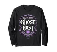 I'll Be Your Ghost Host Dark Haunted Skull Halloween Costume Maglia a Manica