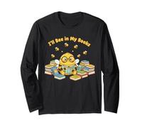 I'll Bee in My Books Consapevolezza della Lettura Honeybee Bookworm Maglia a Manica