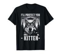 I'll Protect You Kitten - Divertente alfa lupo meme gatto alieno Maglietta