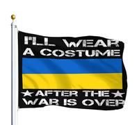 I'Ll Wear A Costume After The War Is Over Support Ukraines Bandiera Da Cortile 90X150Cm Appendere Colorato Bandiera Da Esterno Banner Per Balcone Fattoria Interni