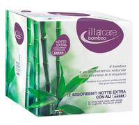 IllaCare - Bamboo Assorbenti Notte Extra con Ali Confezione 12 Pezzi