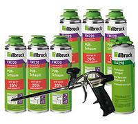 illbruck - Set professionale di 6 pezzi FM220 in schiuma poliuretanica da 500 ml + detergente illbruck AA290 + pistola a schiuma professionale