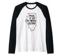 Illinois Euchre Pick It Up I'm Going Alone - Gioco di Carte Maglia con Maniche Raglan