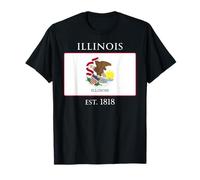 Illinois Flag 21st US State 1818 Illinoisan Maglietta