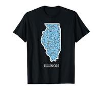 Illinois Forget Me Not Flower Floreale Stato Maglietta