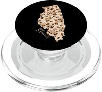 Illinois Leopard Pattern Mappa Leo Stato dell'Illinois PopSockets PopGrip per MagSafe