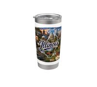 Illinois, Lincoln, Chicago, Springfield, Midwest Bicchiere termico in acciaio inox doppia parete