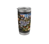 Illinois, Lincoln, Chicago, Springfield, Midwest Bicchiere termico in acciaio inox doppia parete