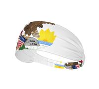 Illinois State Flag Fascia elastica sportiva, unisex, morbida e traspirante, ad assorbimento rapido, materiale in poliestere