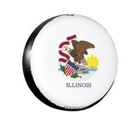 Illinois State Flag Tire Cover 14-17 "Wheel Tyr Diametertrailer Auto Camion Pvc Impermeabile Protezione Antipolvere