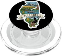 Illinois Vintage Skyline di Chicago e Orgoglio dell'Illinois PopSockets PopGrip per MagSafe
