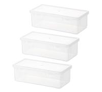 Illkjasfc 2/3 pezzi astuccio rigido trasparente resistente all'acqua scatola impilabile per schizzo matita pennello acquerello matita scatola di immagazzinaggio con coperchio, Confezione da 3.