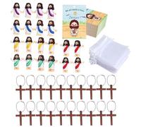 Illkjasfc 20 Che Pregano Ornamenti Sacri E Carte delle Scritture Croci Decorazioni Ispiratrici Portatili per Bambini Sviluppo della Fede Figurine Regalo Cristiano in Miniatura