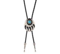 Illkjasfc Bolotie Con Ciondolo Artiglio D'orso Turchese Cordino In Pelle Lunghezza Regolabile Cravatta Collana Gioielli Occidentali Per L'uso Quotidiano Ciondolo In Turchese Cravatta Bolo