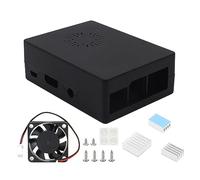 Illkjasfc Custodia per RaspberryPi3b 3b + ABSShell con dissipatore di calore ventola computer scheda madre scatola di protezione