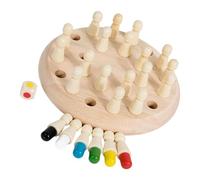 Illkjasfc Gioco Apprendimento Interattivo Genitore-Figlio Scacchi Memoria in Legno con Abbinamento Colori Formazione STEM Educativo Giocattolo Educazione Precoce Scacchi Memoria A Colori