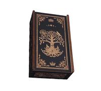 Illkjasfc Push Pull Tarocchi Scatola di Carta Astrologia Trinkets Box Tarocchi di Legno Custodia di Immagazzinaggio di Carta Per Fortune Che Raccontano Streghe Decorazione Contenitore Portatile
