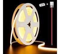 illuburg 12V Striscia LED COB Bianco Caldo 2700K 5m 400LED/m CRI90+ Dimmerabile Autoadesiva Banda Barra Strip Luminosa