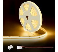 illuburg 12V Striscia LED COB Bianco Caldo 2700K 5m 528LED/m CRI90+ Dimmerabile Autoadesiva Banda Barra Strip Luminosa