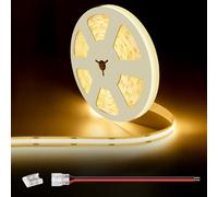 illuburg 12V Striscia LED COB Bianco Caldo 2700K 5m 528LED/m CRI90+ Dimmerabile Autoadesiva Banda Barra Strip Luminosa