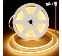illuburg 24V Striscia LED COB Bianco Caldo 3000K 10m 480LED/m CRI90+ Dimmerabile Autoadesiva Banda Barra Strip Luminosa