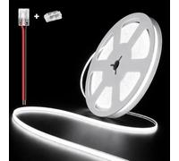illuburg 24V Striscia LED COB Bianco Freddo 6000K 10m 400LED/m CRI90+ Dimmerabile Autoadesiva Banda Barra Strip Luminosa