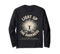 Illumina Il Buio - Giovanni 1:5 Christian Faith Retro Maglia a Manica