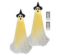 Illumina il fantasma all'aperto, 2 fantasmi di Halloween, grandi e, decorazione fantasma di Halloween che si illumina con telecomando convenienza, fantasma decorativo da giardino per
