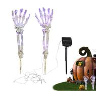Illumina le mani scheletriche a energia solare, le mani scheletro illuminano decorazioni di Halloween a energia solare, Luci del percorso Pali per braccia scheletriche di Halloween, Scheletr