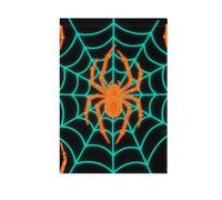 Illuminare Spider Web Turchese Arancione Stagionale Giardino Bandiere Halloween banner per la decorazione del portico 28x40 su entrambi i lati