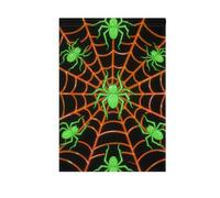 Illuminare Spider Web Verde Arancione bandiere esterne per giardino porta pasquale banner per decorazione Patio 28x40 doppia faccia