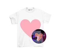 Illuminated Apparel Original Love Heart Interactive Glow in The Dark T-Shirt, Nero , 9-11 Anni