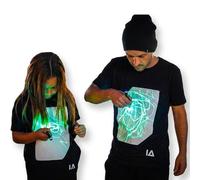 Illuminated Apparel T-Shirt Fluorescente Interattiva (Nero/Verde, S)