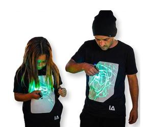Illuminated Apparel T-Shirt Fluorescente Interattiva (Nero/Verde, XXL)