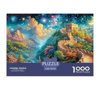 Illuminated Great Wall Amid Starry Night Puzzle Da 1000 Pezzi Fantasy Architecture Ottimo Regalo Per Anziani, over 65, Adulti E Bambini 70x50cm/1000pcs